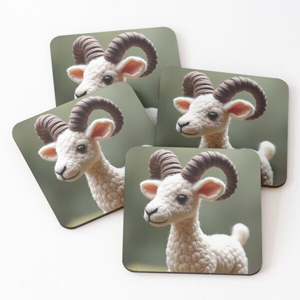 Item preview, Cute wool sheep with twisted horns designed and sold by Mianku | Für das Leben.