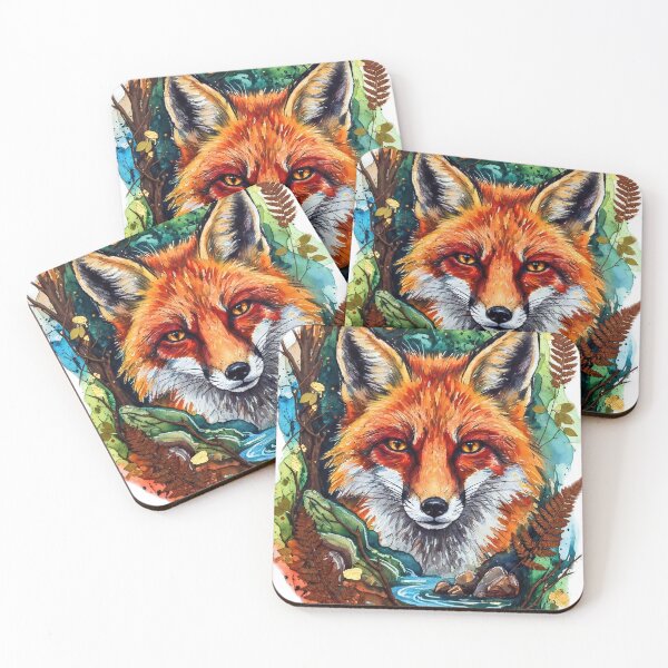 Item preview, Red Fox in the Woods - Colorful Wildlife Art designed and sold by ChrisButler.