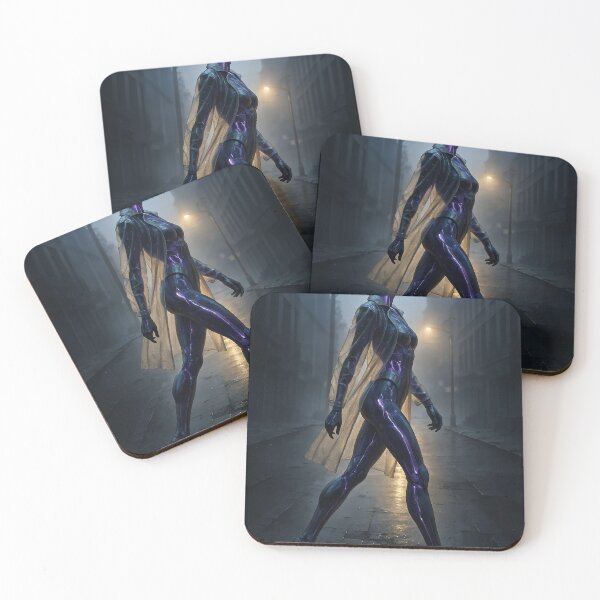 Item preview, Purple cyborg clear coat wet citystreet walk designed and sold by CathryneDelamort.