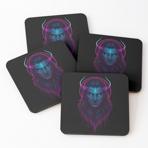 Item preview, Loki – Neon Viking Core Trickster God | Cyber Norse Portrait designed and sold by R3X .
