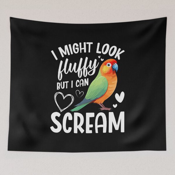 Item preview, Peach Faced Lovebird Fluffy Birdkeeper Black Masked Lovebird designed and sold by DawnPatricia.