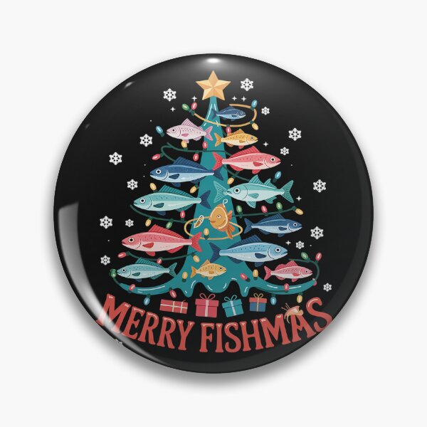 Item preview, Merry Fishmas Funny Christmas Tree Lights Fish Fishing Rod designed and sold by GaryPacheco6.