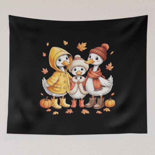 Item preview, Cute Fall Goose Trio Autumn Leaves Cozy Sweater Weather designed and sold by LittleDame.
