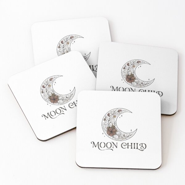 Item preview, Floral Crescent Moon – Moon Child Design designed and sold by GenzShoppingHub.