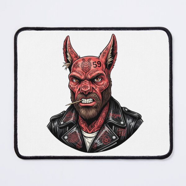 Item preview, Red Devil Dog Biker - Tattooed Gangster Street Art designed and sold by HypeHoundz.