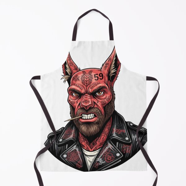 Item preview, Red Devil Dog Biker - Tattooed Gangster Street Art designed and sold by HypeHoundz.