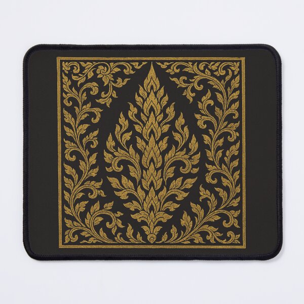 Item preview, Golden Thai Kanok Flame Pattern – Ornate Traditional Floral Motif designed and sold by Sksticker991.