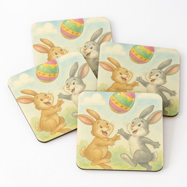 Item preview, Two Easter bunnies are playing rugby designed and sold by Mauswohn.