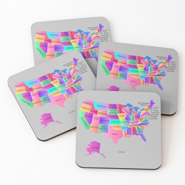 Item preview, Colorful USA States Map – Bold Educational Design designed and sold by mashmosh.