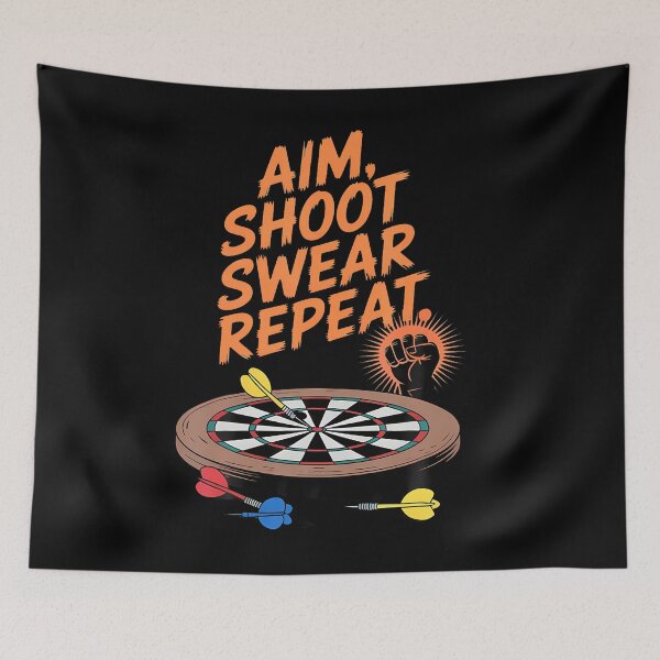 Item preview, Aim Shoot Swear Repeat Darts Funny Player Bar Game Humor designed and sold by ToriCarylon.