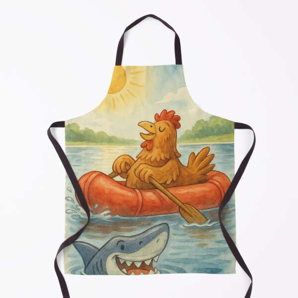 Item preview, funny chicken in a bright red rubber boat designed and sold by Mauswohn.