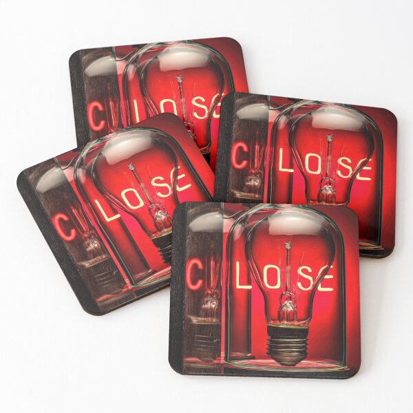 Item preview, Neon “CLOSE” Sign Inside Light Bulb – Modern Red Glow Aesthetic designed and sold by Grafititee.