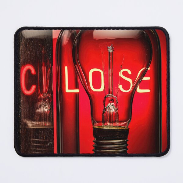 Item preview, Neon “CLOSE” Sign Inside Light Bulb – Modern Red Glow Aesthetic designed and sold by Grafititee.