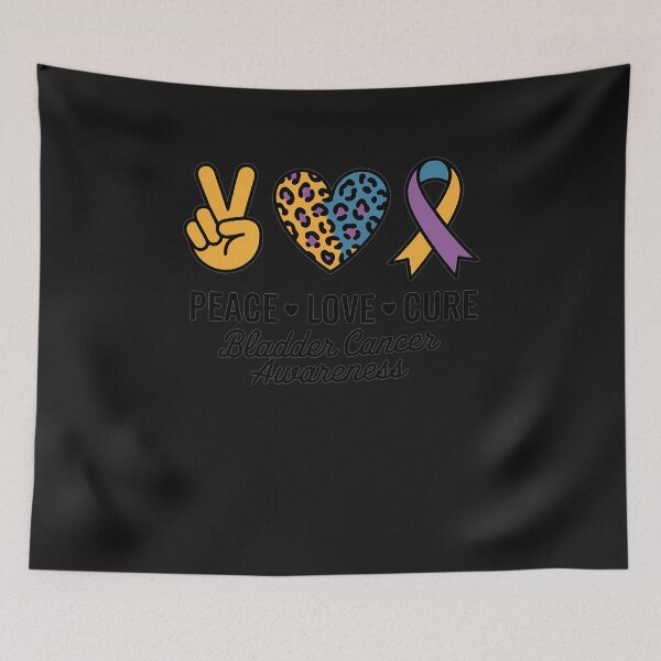 Item preview, Peace Love Cure Purple Blue Yellow Ribbon Bladder Cancer designed and sold by JessicaWalshdf.