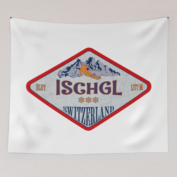 Item preview, Ischgl, Switzerland, Vintage skiing badge design designed and sold by Wanderful-roads.