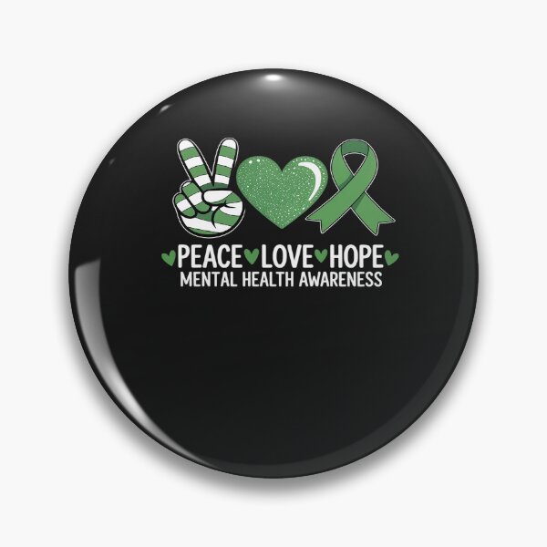 Item preview, Peace Love Hope Mental Health Awareness Green Ribbon Funny 4 designed and sold by JessicaWalshdf.
