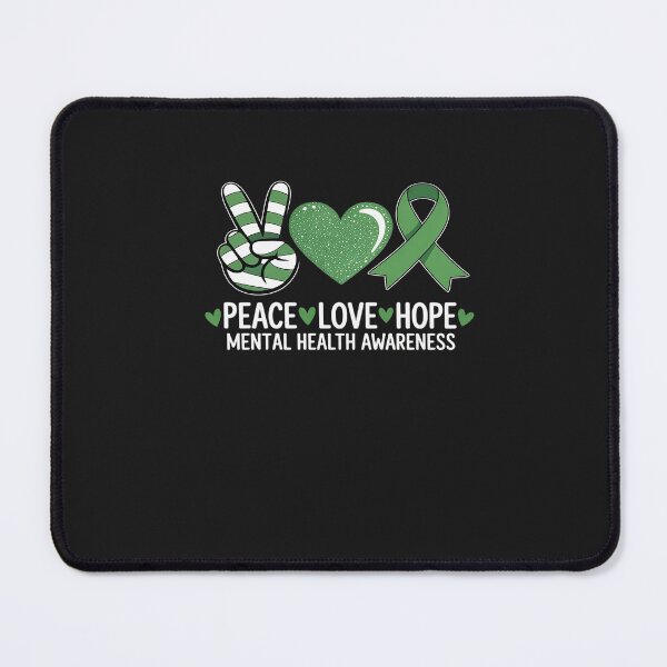 Item preview, Peace Love Hope Mental Health Awareness Green Ribbon Funny 4 designed and sold by JessicaWalshdf.