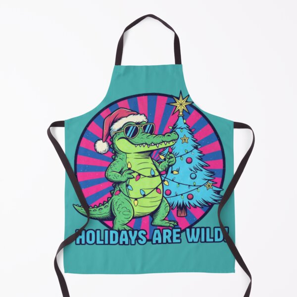 Item preview, 80s Retro Cool Crocodile Christmas T-Shirt, Vintage Screen-Print Style Croc in Santa Hat & Sunglasses with Light designed and sold by ZyxDes.