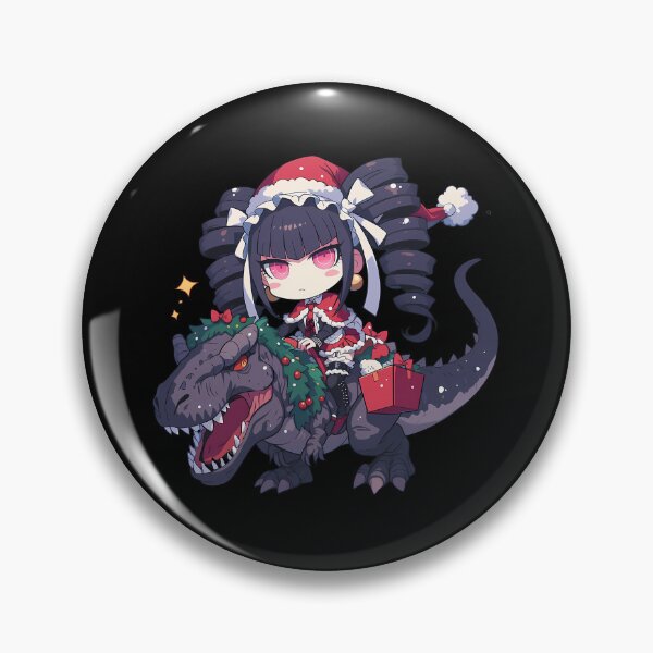 Item preview, Celestia Ludenberg Gothic Santa Riding T-Rex Danganronpa Anime Girl designed and sold by Raslbazola.