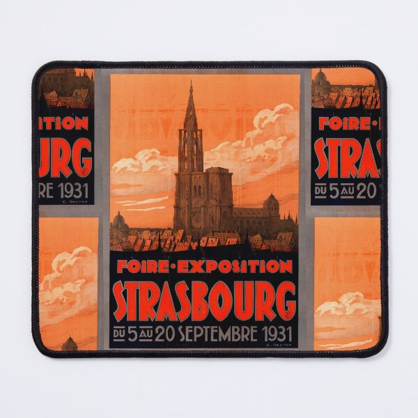 Item preview, Vintage 1931 Strasbourg Trade Fair Poster | Gothic Strasbourg Cathedral Art | Historic Foire-Exposition Print | Bold 20th-Century Style designed and sold by artofuniverse.