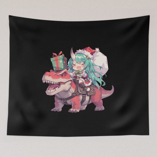 Item preview, Prelude Dawn Hoshiguma Merry Christmas T Rex Rider Arknights Game Chibi Santa designed and sold by Raslbazola.