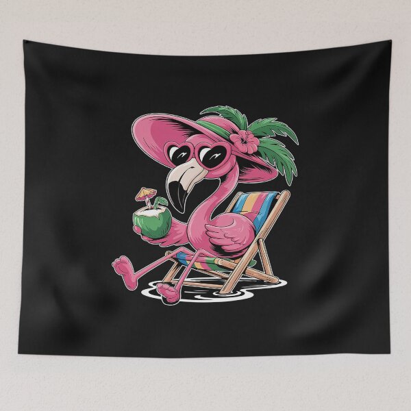 Item preview, Pink Flamingo Summer Vibes Beach Palm Tree designed and sold by JessicaWalshdf.