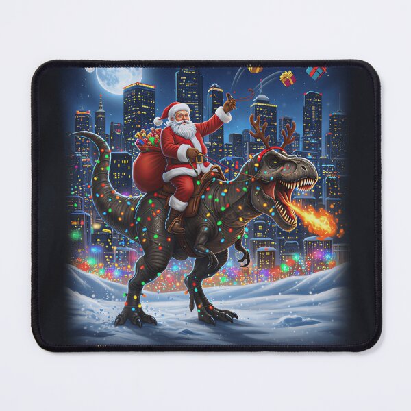 Item preview, Roaring T-Rex Riding Santa Christmas T-Shirt - Epic Dinosaur Ugly Christmas Sweater Party Tee designed and sold by ZyxDes.