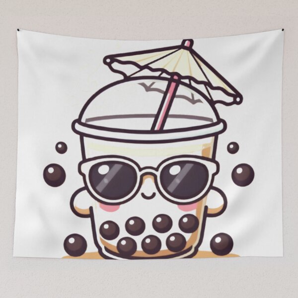 Item preview, Cool Kawaii Boba Tea - Cute Bubble Tea with Sunglasses & Umbrella designed and sold by humblesoart.