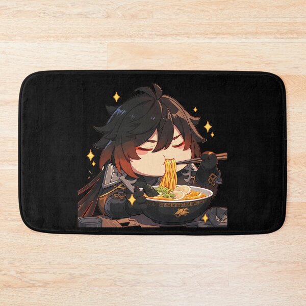 Item preview, Zhongli Genshin Impact Game Kawaii Ramen Black Chibi Geo Noodles Warm designed and sold by Raslbazola.