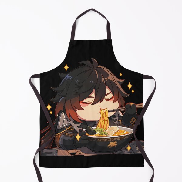 Item preview, Zhongli Genshin Impact Game Kawaii Ramen Black Chibi Geo Noodles Warm designed and sold by Raslbazola.