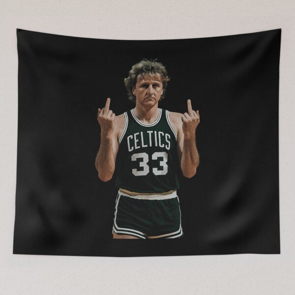 Item preview, Larry Bird MIDDLE FINGER Retro 90s Meme Basketball Player designed and sold by ViolaOrn.