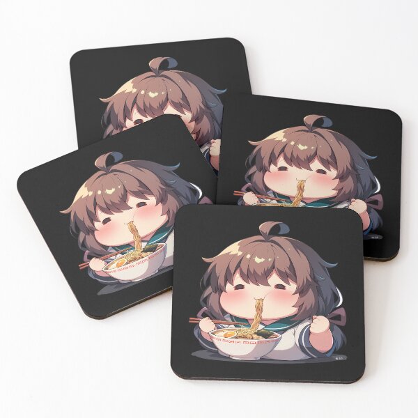 Item preview, Kancolle Fubuki Kantai Collection Anime Girl Kawaii Ramen Blue Chibi Sailor Noodles designed and sold by Raslbazola.