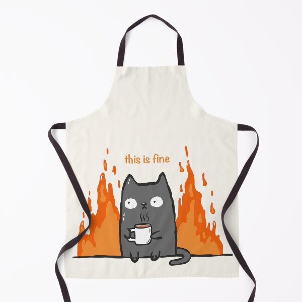 Item preview, Chaos Cat with Coffee, Fire Meme designed and sold by DoodleMoodSpace.