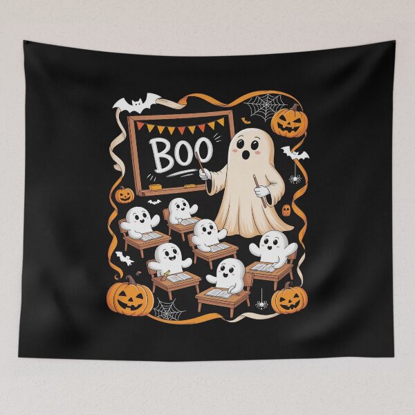 Item preview, Cute Halloween Ghost Teacher Teaching Students in Classroom designed and sold by GasVille.