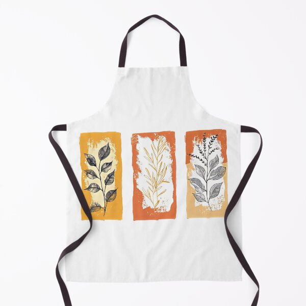 Item preview, Arte botánico minimalista con paneles texturizados en naranja y amarillo designed and sold by EmiBarDesign.