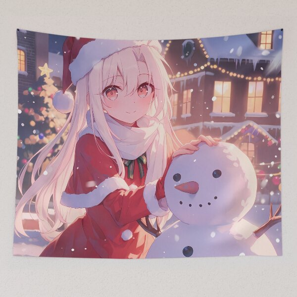 Item preview, Illyasviel von Einzbern Fate Stay Night Christmas Snow Man Winter Holiday Anime Girl designed and sold by Raslbazola.