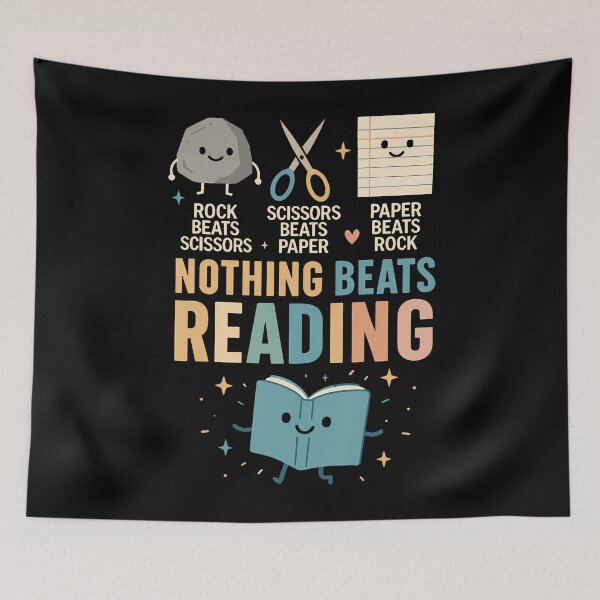 Item preview, Booktrovert Shirt Nothing Beat Reading Rock Paper Scissors designed and sold by RubySandy.