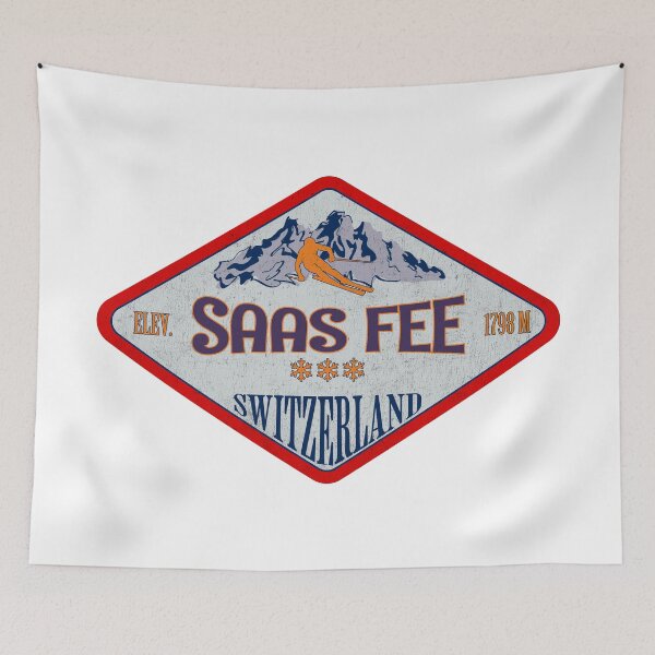 Item preview, Saas Fee, Switzerland, Vintage skiing badge design designed and sold by Wanderful-roads.