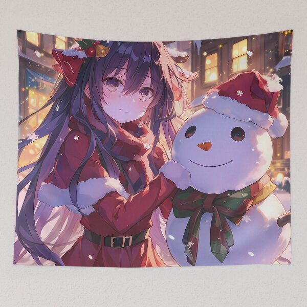 Item preview, Tohka Yatogami Date A Live Christmas Snow Man Winter Festive Holiday Warm Anime Girl designed and sold by Raslbazola.