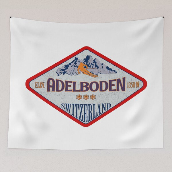 Item preview, Adelboden, Switzerland, Vintage skiing badge design designed and sold by Wanderful-roads.