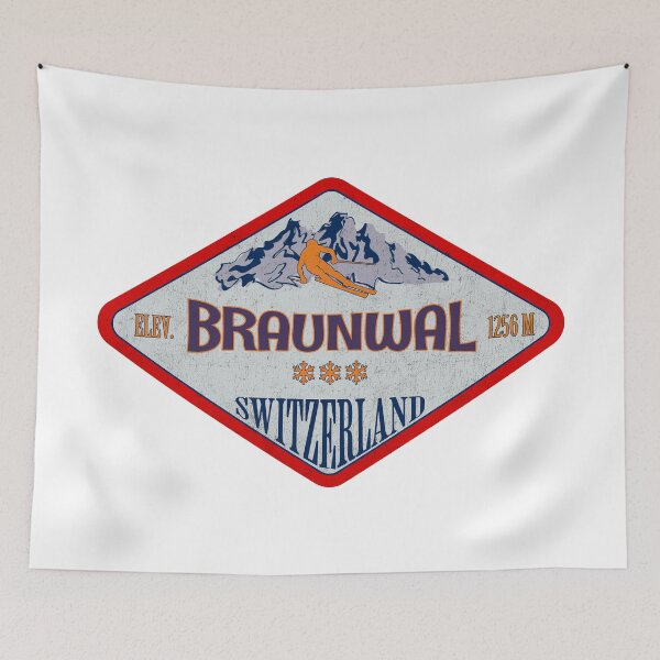 Item preview, Braunwald, Switzerland, Vintage skiing badge design designed and sold by Wanderful-roads.