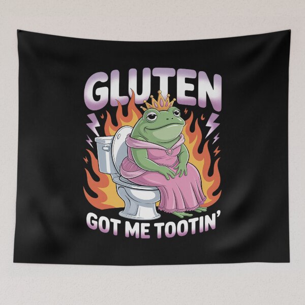 Item preview, Gluten Got Me Tootin Funny Sarcastic Gluten Frog Meme Celiac designed and sold by FortuneFull.