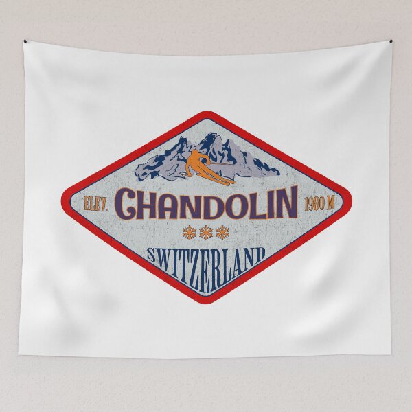 Item preview, Chandolin, Switzerland, Vintage skiing badge design designed and sold by Wanderful-roads.