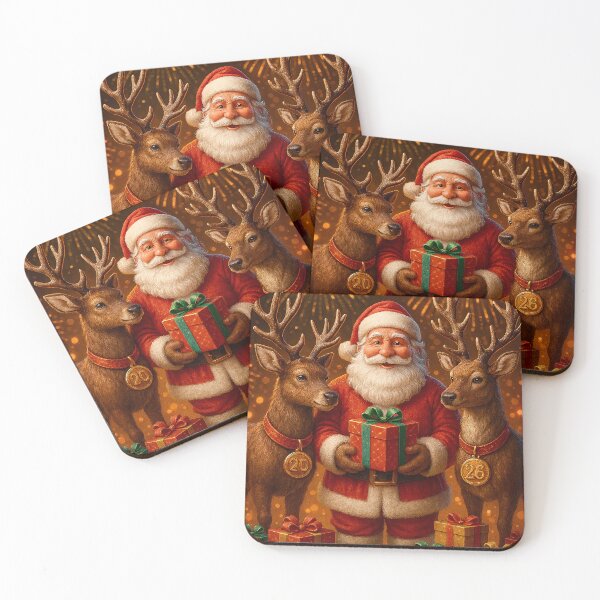 Item preview, Santa Claus with Reindeer 2026 Fireworks – Ultra Realistic 3D Christmas New Year Art designed and sold by FUIRY .