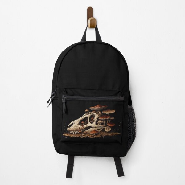 Item preview, Fossil Forest – Dinosaur Skull with Mushrooms Nature Art designed and sold by LuminShadowArt.