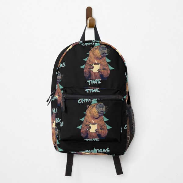 Item preview, Capybara with Coffee & Christmas Tree designed and sold by ArtFeverShop.