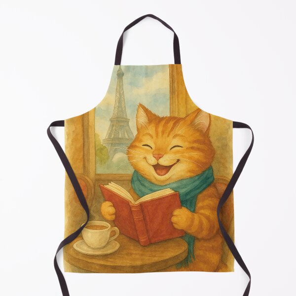 Item preview, Funny cat reading in a cafe in Paris designed and sold by Mauswohn.
