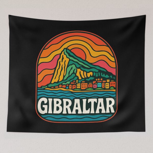 Item preview, Gibraltar Retro Trippy Art Travel designed and sold by TomFrontierArt.