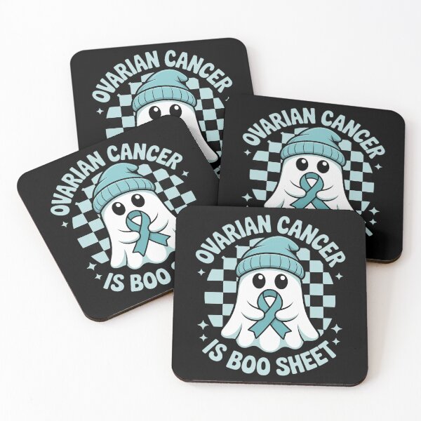 Item preview, Cute Ovarian Cancer Is Boo Sheet Halloween Ghost Teal designed and sold by DetroitMug.