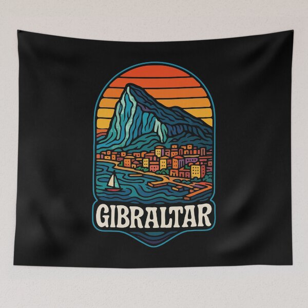 Item preview, Gibraltar Retro Trippy Travel designed and sold by TomFrontierArt.